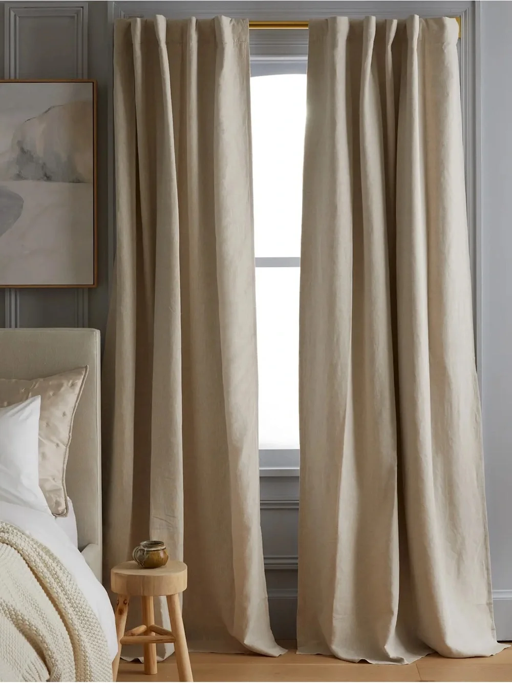 Single Quince European Linen Room Darkening Curtain Panel 96x108 New without tag